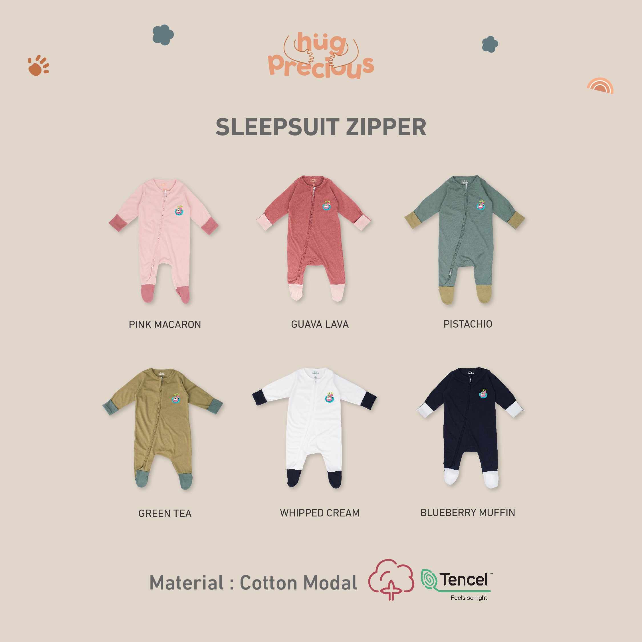 Sleepsuit Zipper SUMMER DOGGO Modal