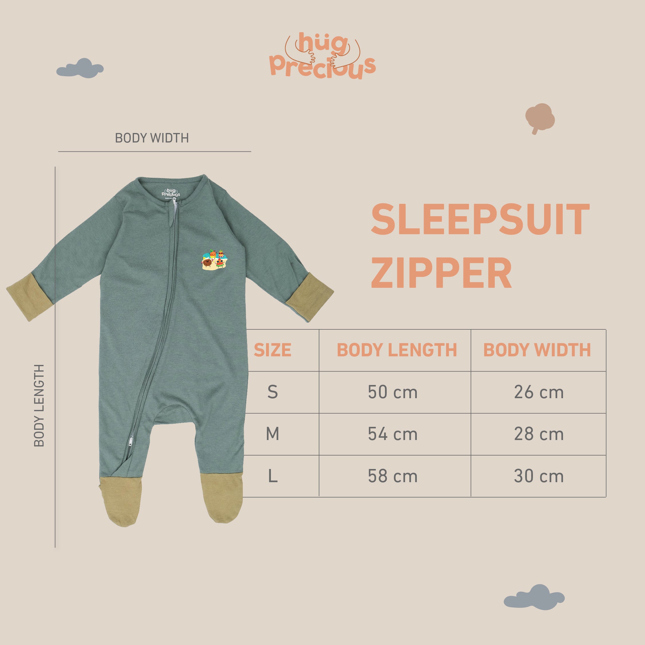 Sleepsuit Zipper SUMMER DUCK Modal