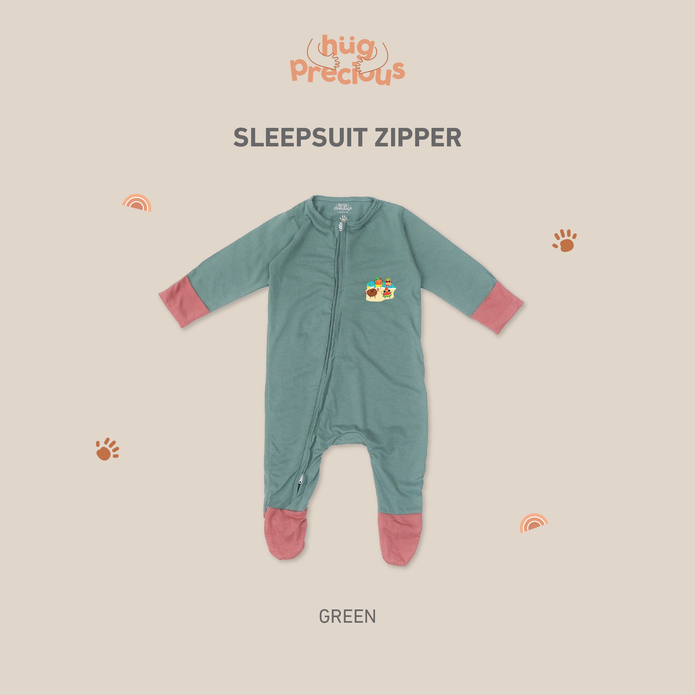 Sleepsuit Zipper - Summer Fruits - Modal - (Jumper Bayi)