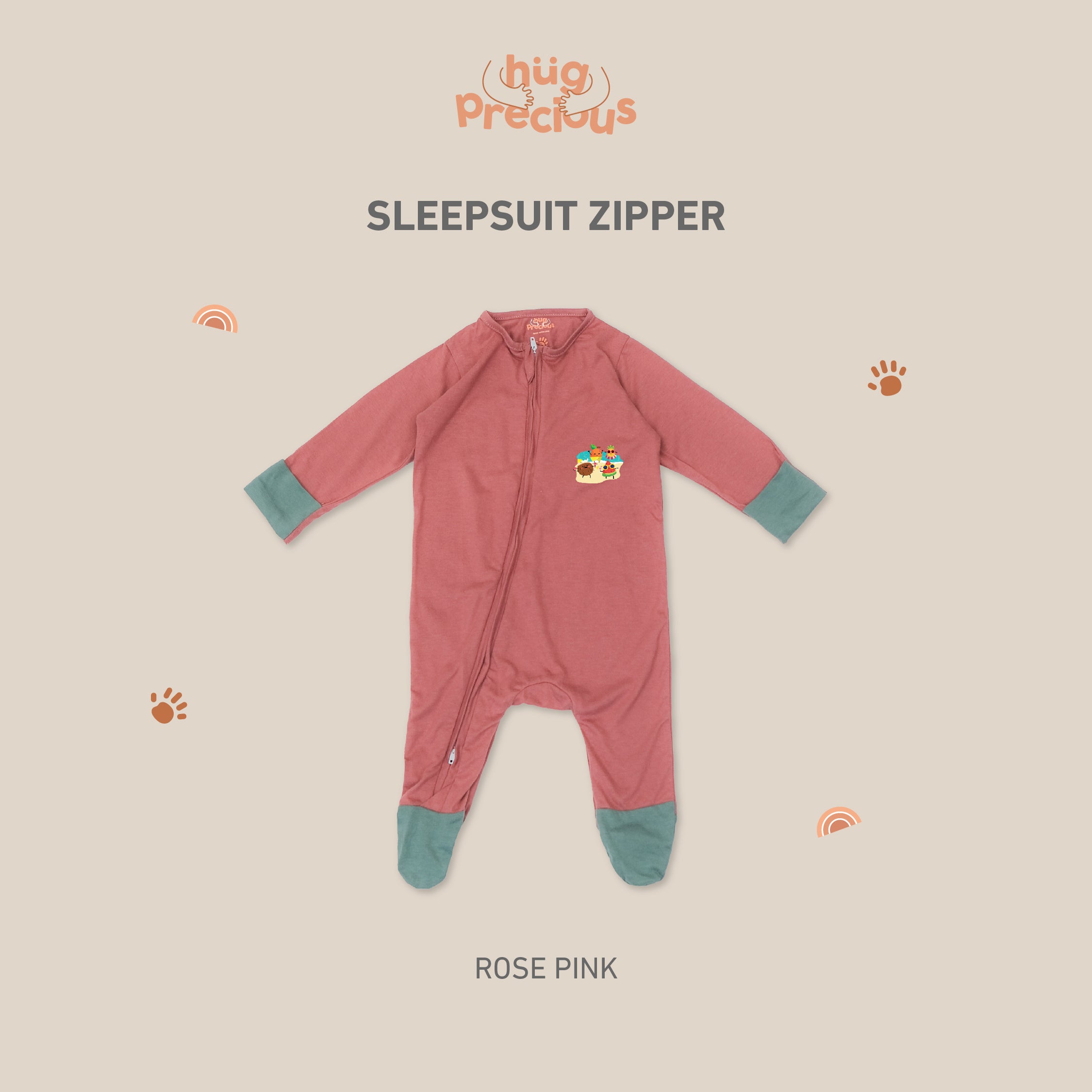 Sleepsuit Zipper - Summer Fruits - Modal - (Jumper Bayi)