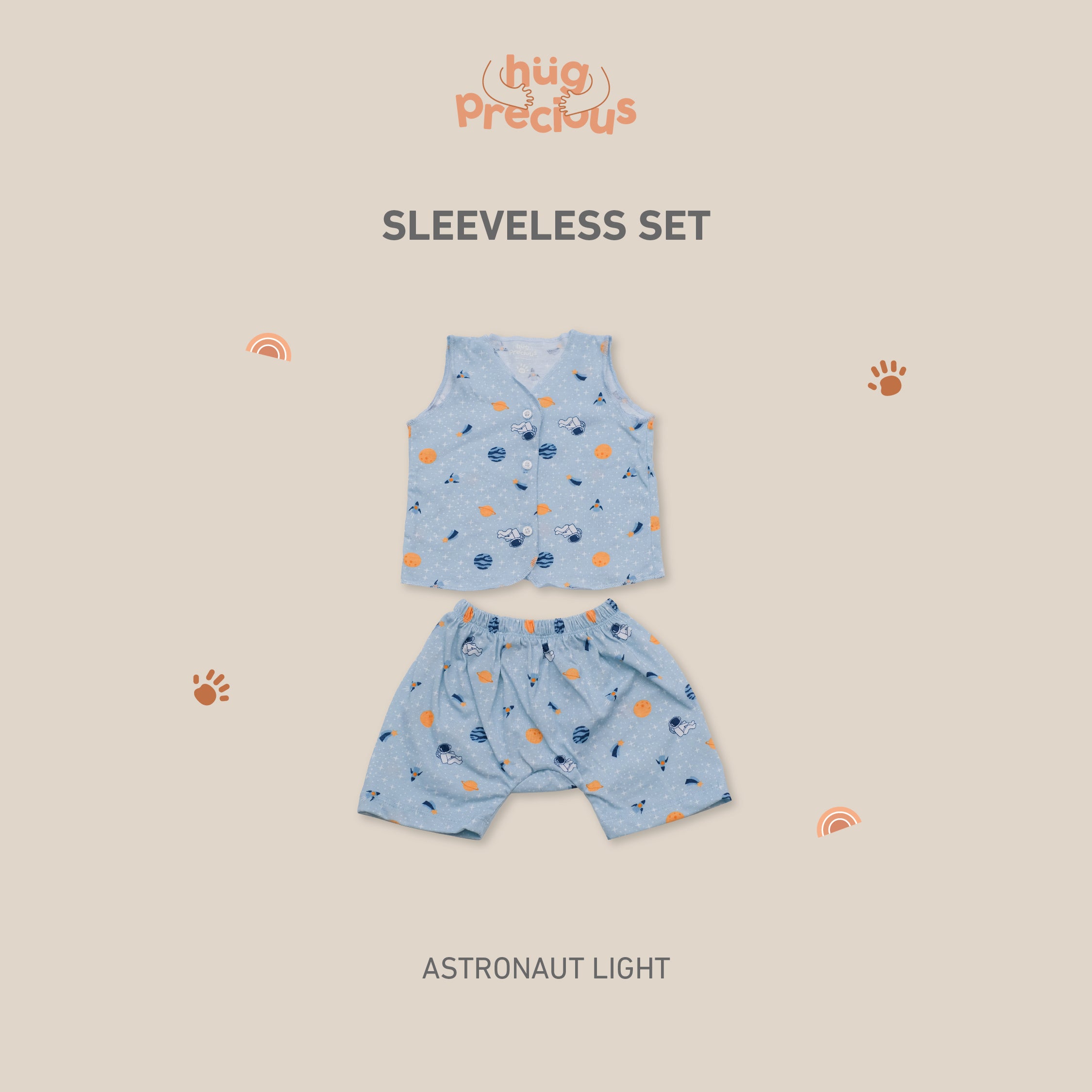 Little Wear Short Sleeveless Set - 4.0 (Setelan Baju Bayi Lengan Buntung)