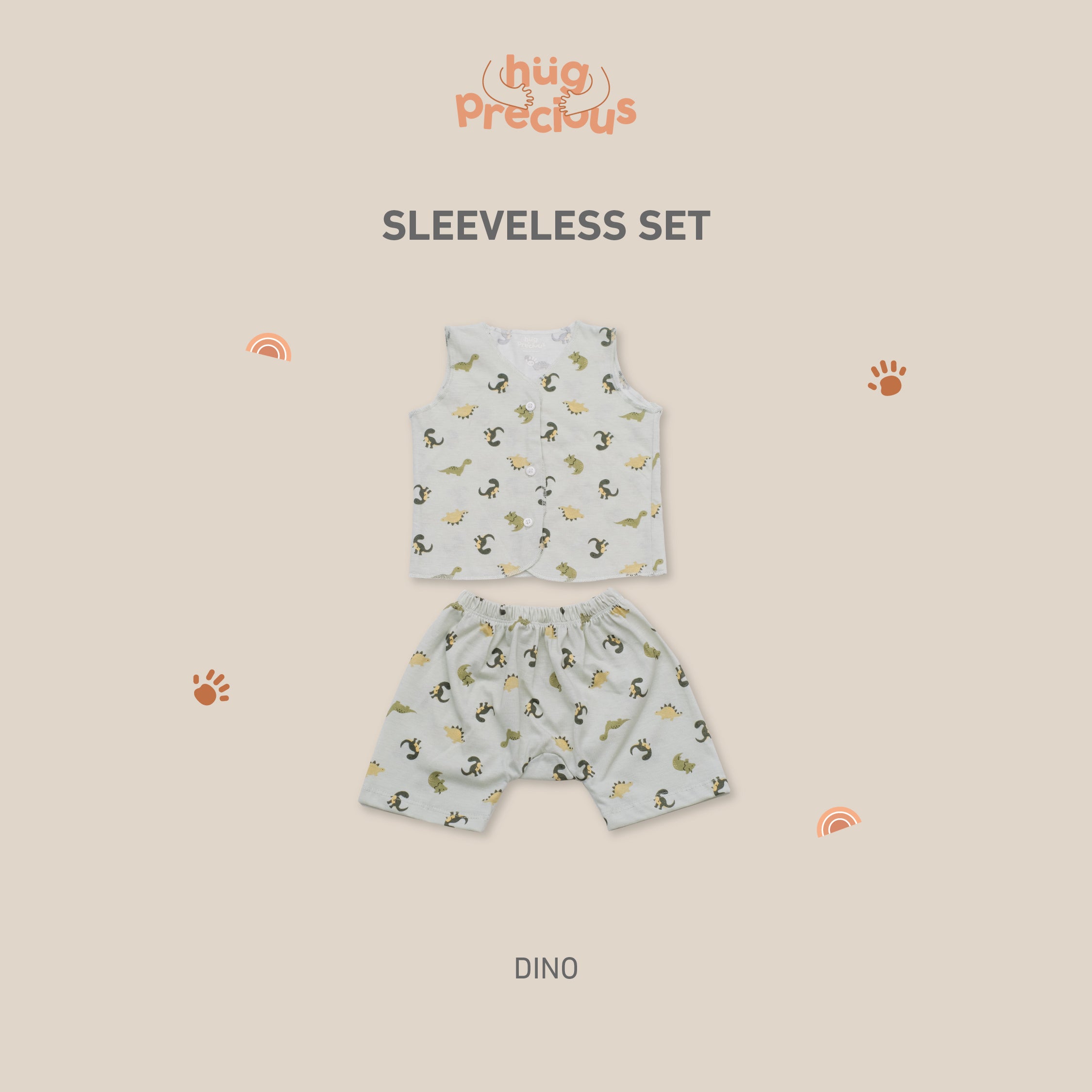 Little Wear Short Sleeveless Set - 4.0 (Setelan Baju Bayi Lengan Buntung)