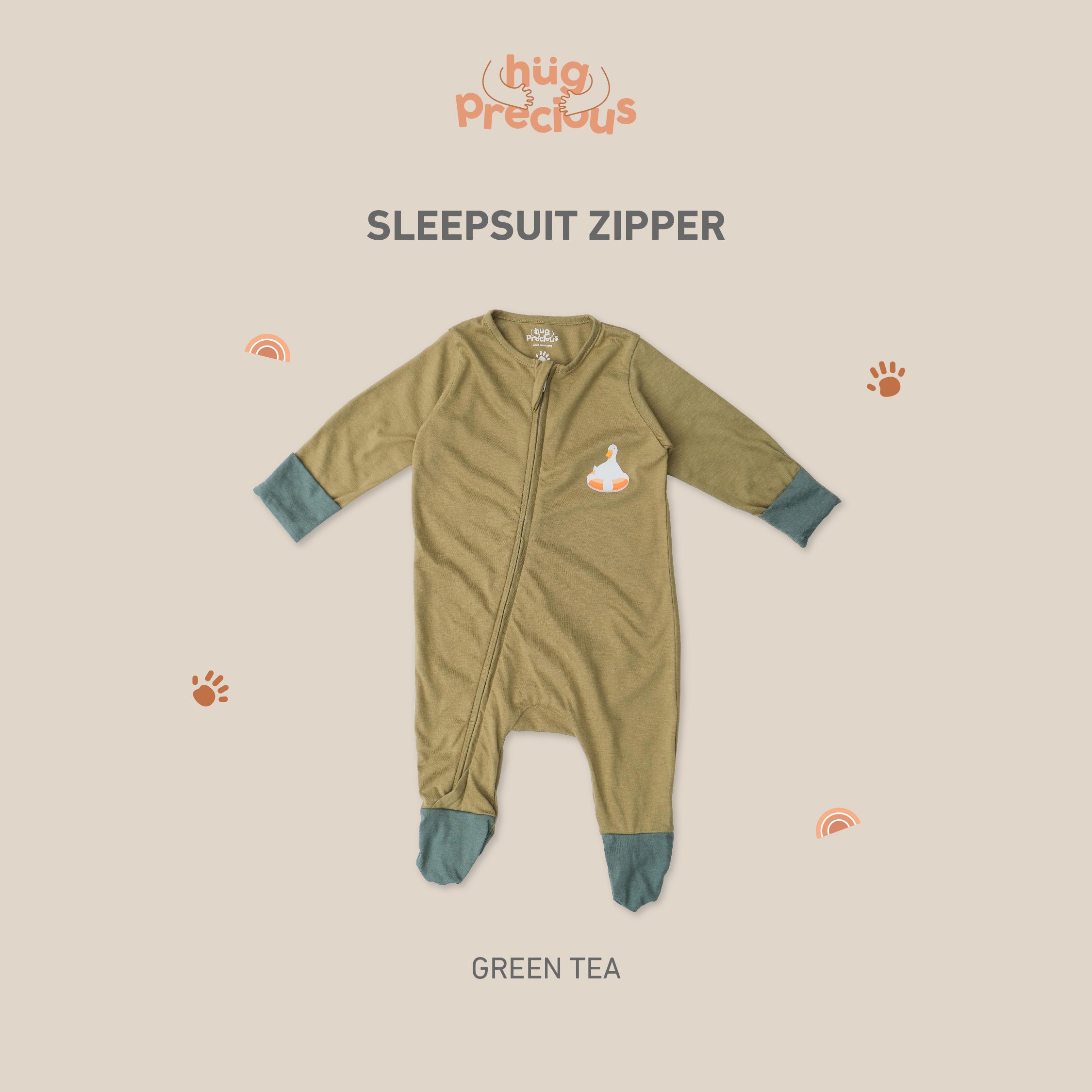 Sleepsuit Zipper MONTY THE DUCK Modal