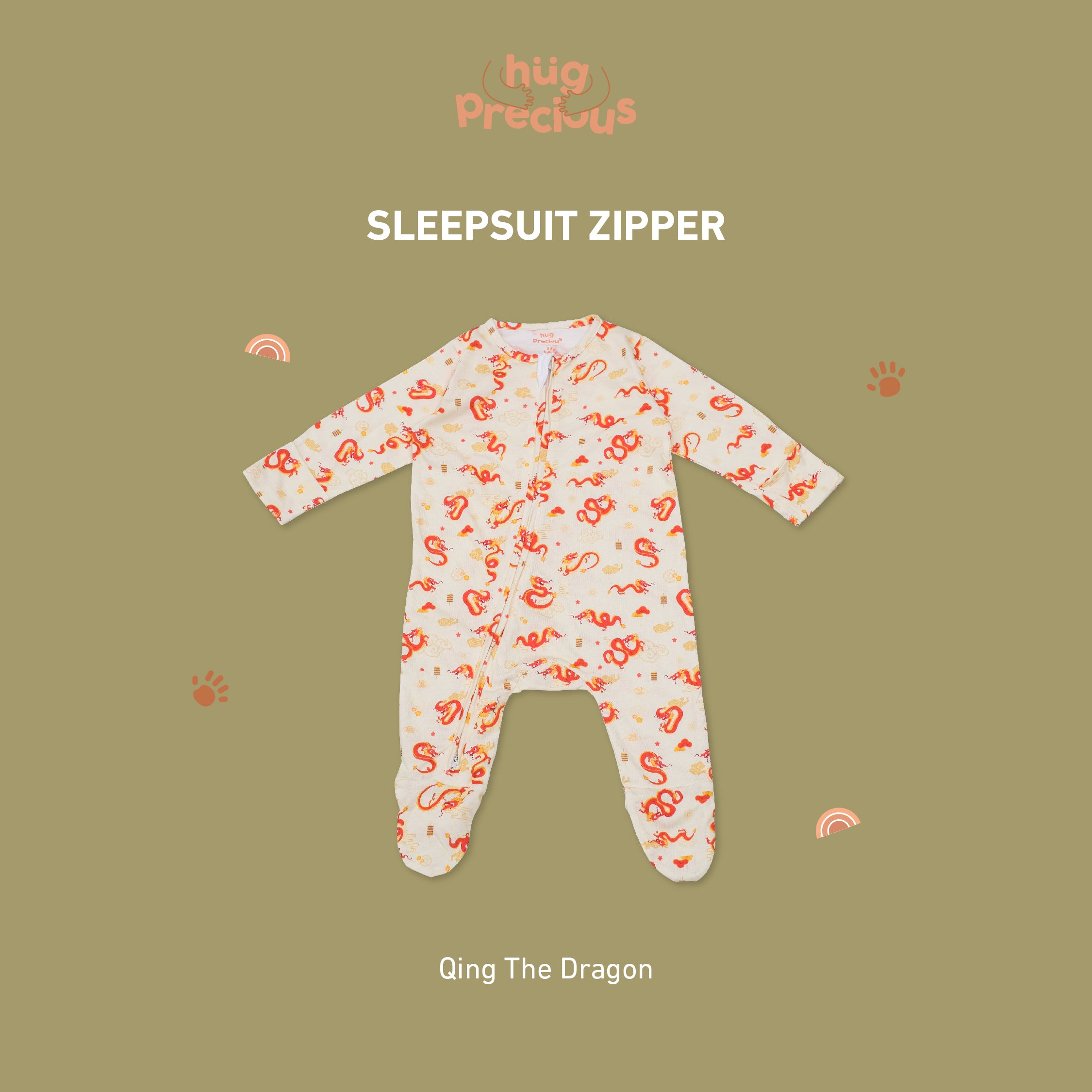 Sleepsuit Zipper QING THE DRAGON Bamboo