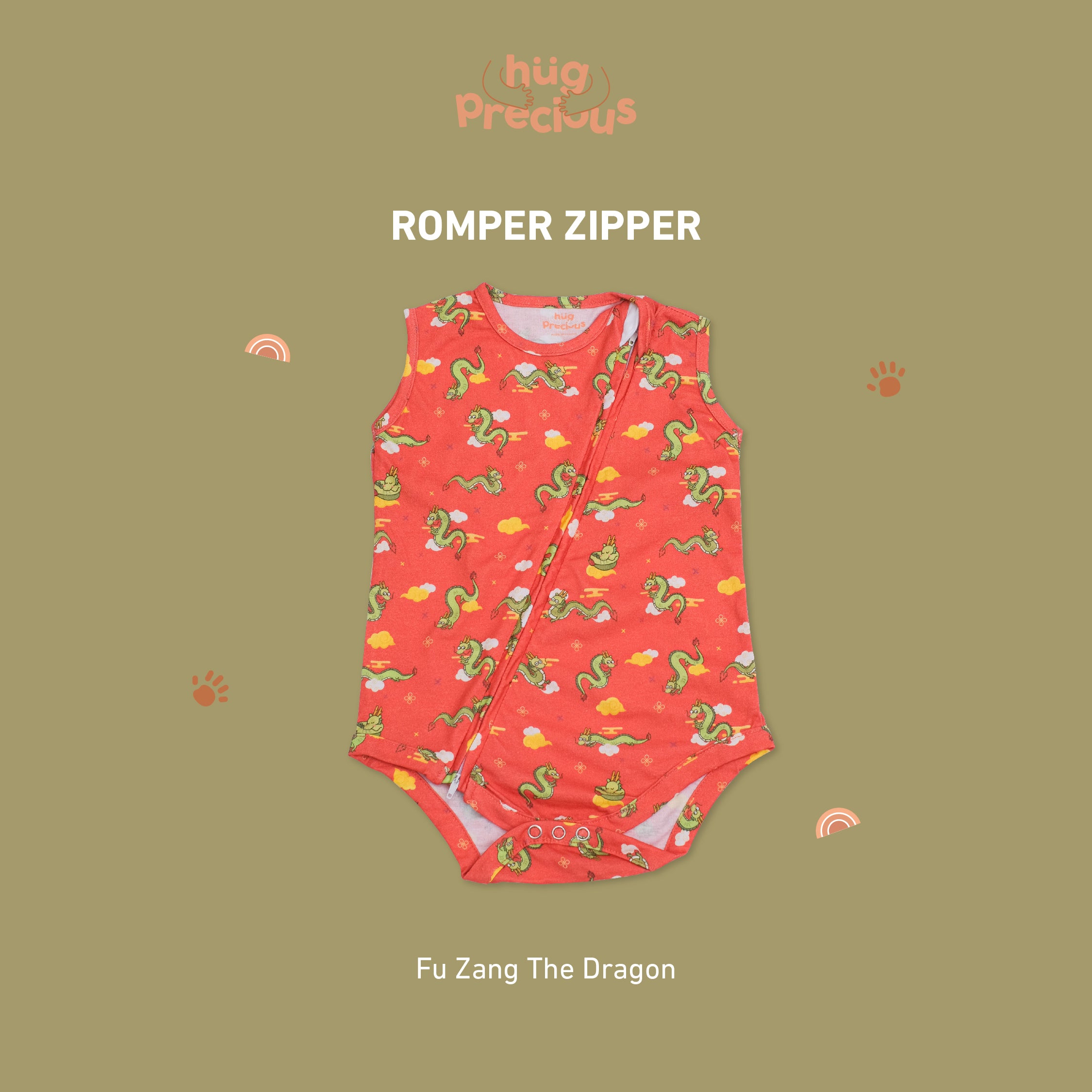 Romper Zipper FUZANG THE DRAGON Bamboo