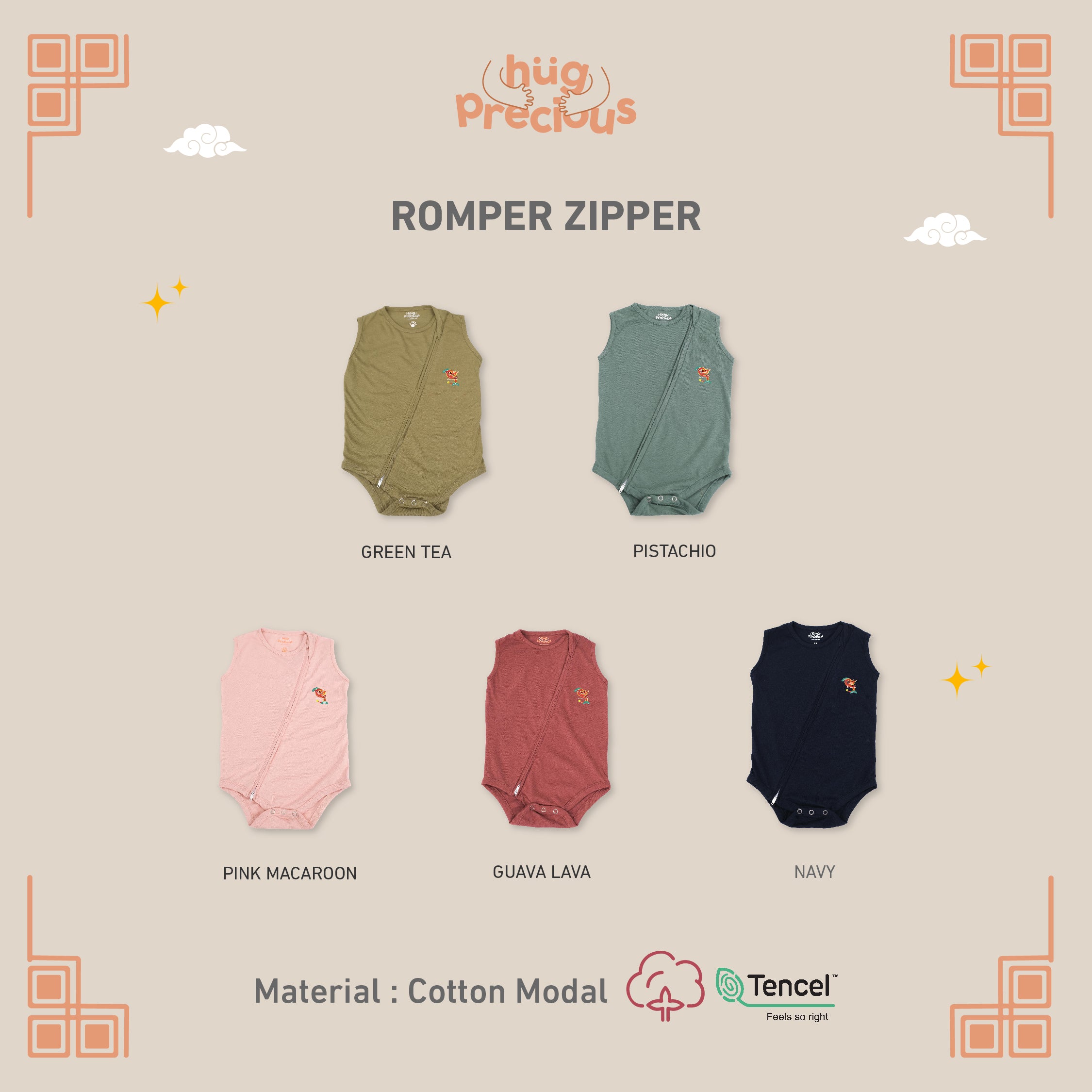 Romper Zipper FULONG Modal