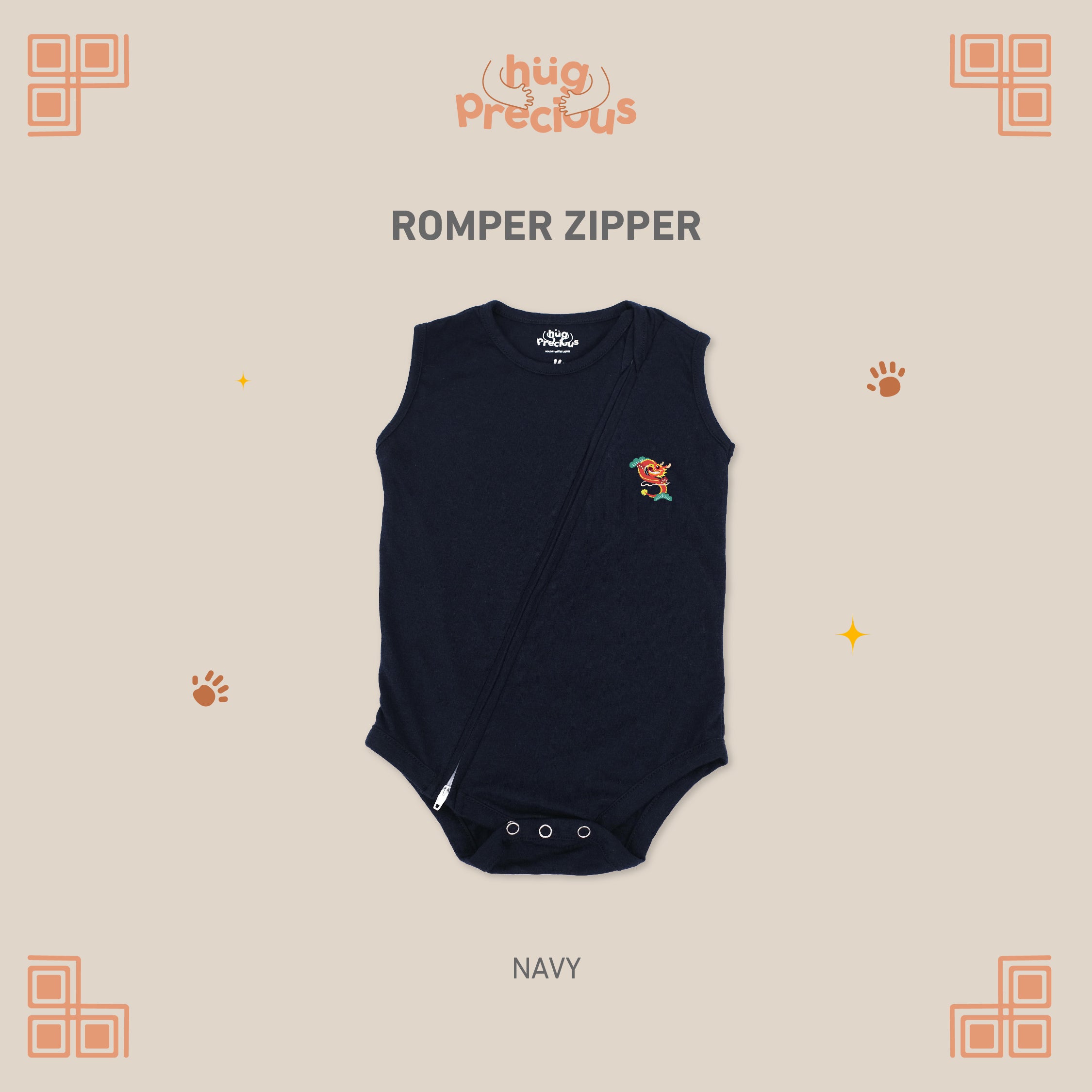 Romper Zipper FULONG Modal