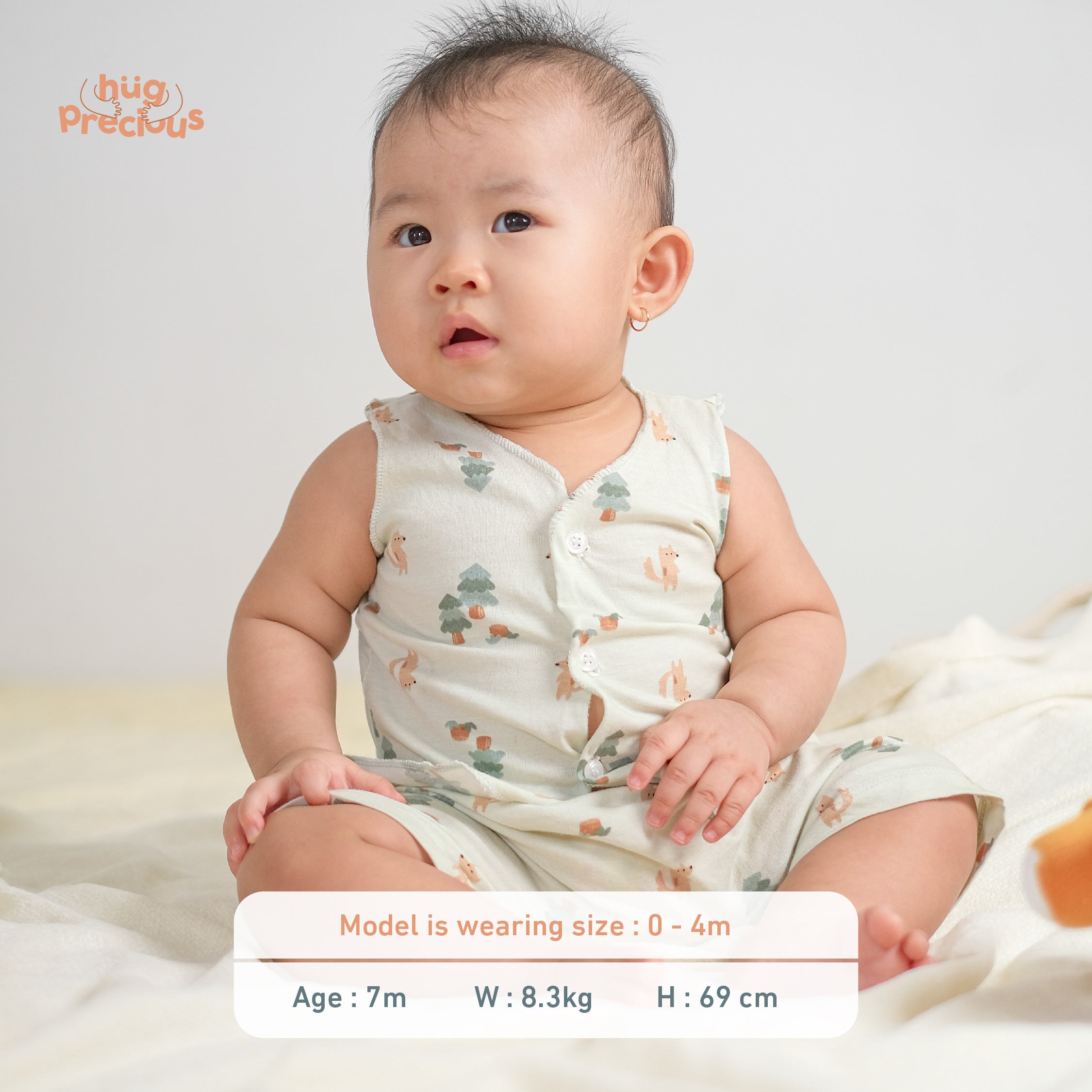 Little Wear Short Sleeveless Set - 1.0 (Setelan Baju Bayi Lengan Buntung)